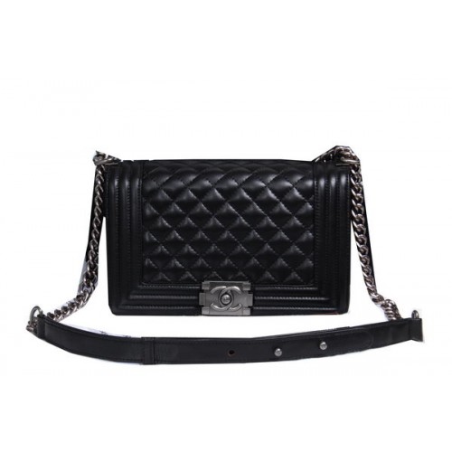 Boy Chanel Flap Sac à bandoulière en cuir de mouton CHA2068 Noir