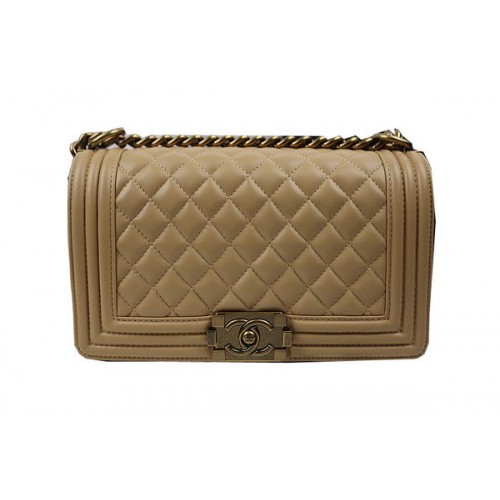 Boy Chanel Flap Sacs à bandoulière Abricot Original Sheepskin A67025 Or