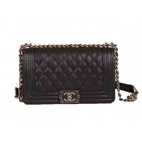 Boy Chanel Flap Sacs à Bandoulière Noir Cannage Motif Cuir A67086 Argent