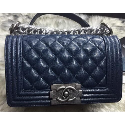 Boy Chanel Flap Sacs à bandoulière Cannage Pattern A67085 Royal