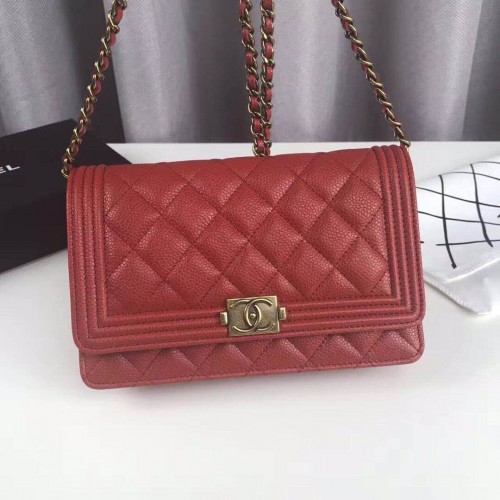 Boy Chanel Top Handle Flap Bag Original Cuir de Mouton CHA6039 Rouge