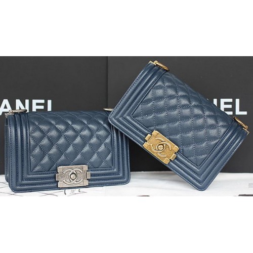 Boy Chanel mini Flap Bag Original Cannage Pattern A67085 Royal