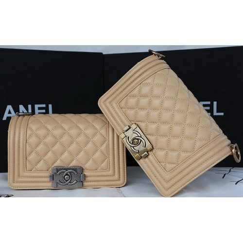 Boy Chanel Mini Flap Bag Original Mouton A67085 Abricot