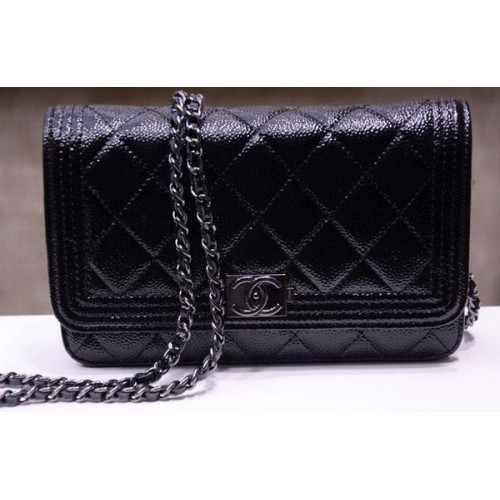 Boy Chanel mini Flap Bags Bright Cannage Pattern A33815 Noir