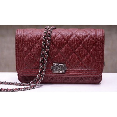 Boy Chanel mini Flap Bags Cannage Pattern A33815 Bordeaux