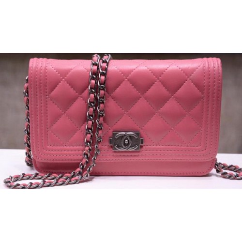 Boy Chanel Mini Flap Sacs en cuir de mouton A33815 Rose
