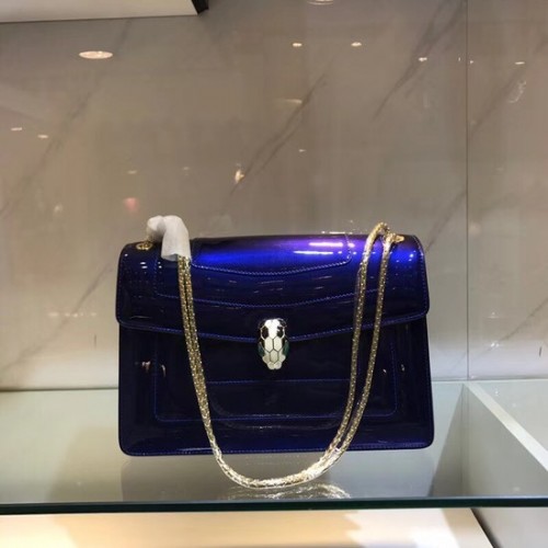 Bulgari sac à bandoulière en cuir métallisé 15004 bleu