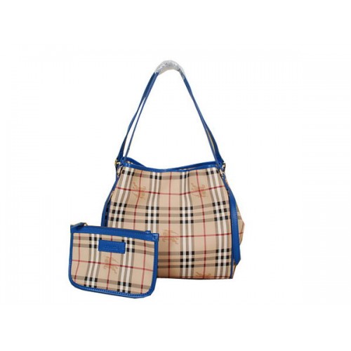 BurBerry Moyen Haymarket Check Tote Bag B8884 Bleu