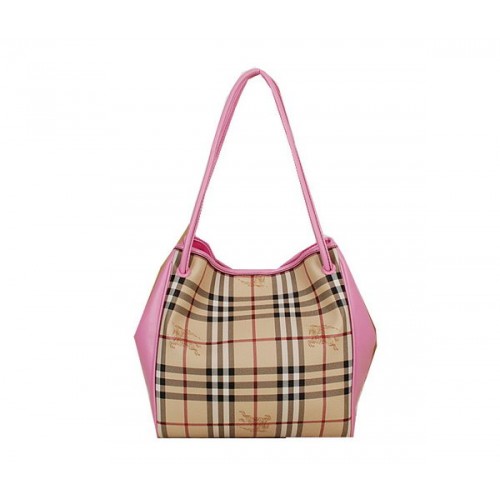 BurBerry Petit sac fourre-tout à carreaux Haymarket B5911 Rose