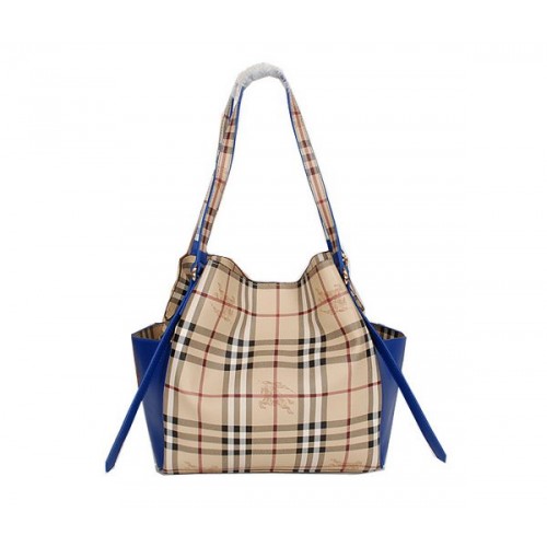 BurBerry Petit sac fourre-tout à carreaux Haymarket Original B8885 RoyalBlue