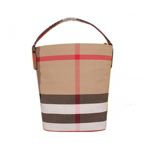 Burberry Sac Hobo Medium Brit Check 7700 Rouge