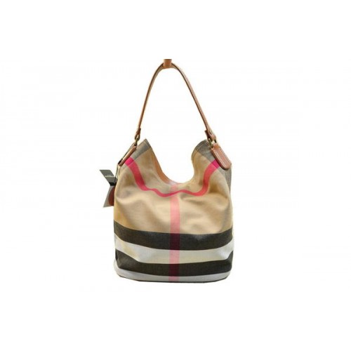 Burberry Sac Hobo Moyen Brit Check B8931 Blé