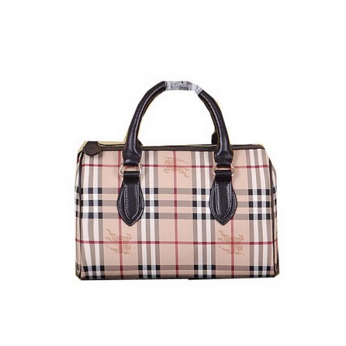 Burberry Medium Haymarket Check Bowling Bag 7903 Marron