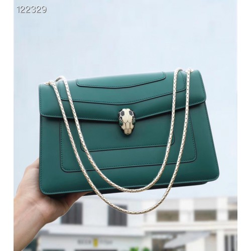 Bvlgari Serpenti Forever sac à bandoulière en cuir 20288 Émeraude