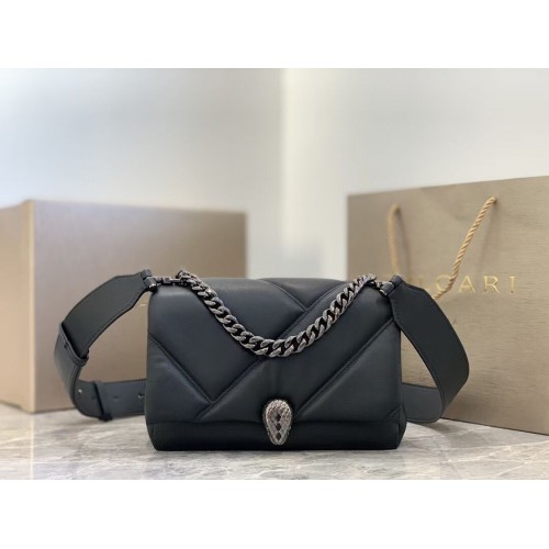 Bvlgari Serpenti Forever sac à bandoulière en cuir B219069 noir