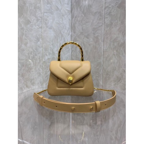 Bvlgari Serpenti Forever sac à bandoulière en cuir B282923 Abricot