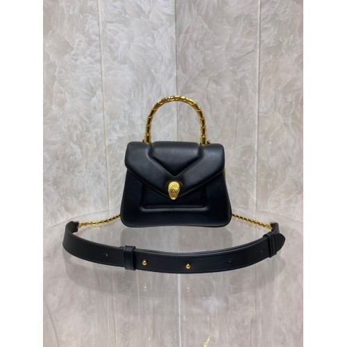 Bvlgari Serpenti Forever sac à bandoulière en cuir B282923 noir