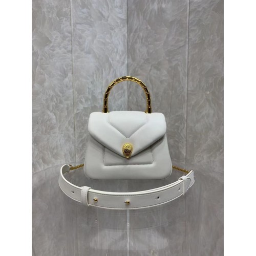 Bvlgari Serpenti Forever sac à bandoulière en cuir B282923 blanc