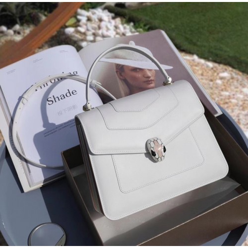 Bvlgari Serpenti Forever petit sac à bandoulière en cuir 20286 blanc