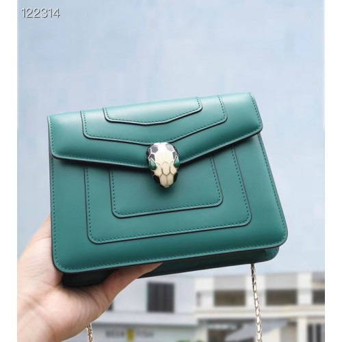 Bvlgari Serpenti Forever petit sac à bandoulière en cuir 20291 Émeraude