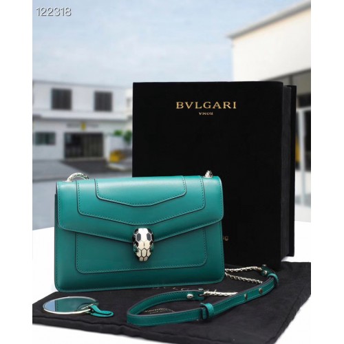 Bvlgari Serpenti Forever petit sac à bandoulière en cuir 28090 Emeraude