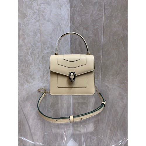 Bvlgari Serpenti Forever petit sac à bandoulière en cuir 286999 crème