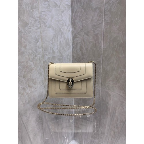 Bvlgari Serpenti Forever petit sac à bandoulière en cuir 290544 crème