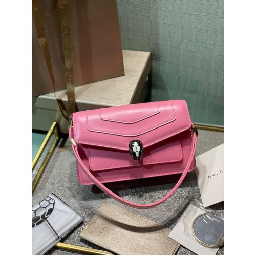 Bvlgari Serpenti Forever petit sac à bandoulière en cuir 292104 rose