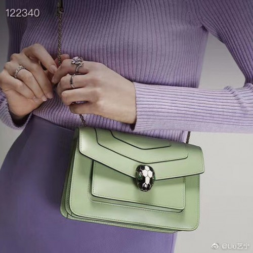 Bvlgari Serpenti Forever petit sac à bandoulière en cuir 29286 vert