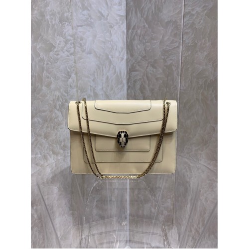 Bvlgari Serpenti Forever petit sac à bandoulière en cuir 35106 crème