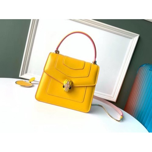 Bvlgari Serpenti Forever petit sac à bandoulière en cuir 70736 jaune