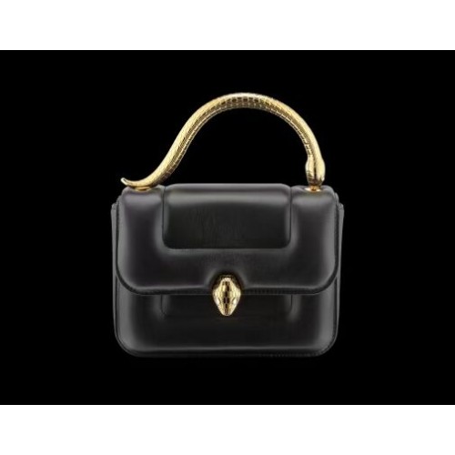 Bvlgari Serpenti Forever petit sac à bandoulière en cuir B209107 noir