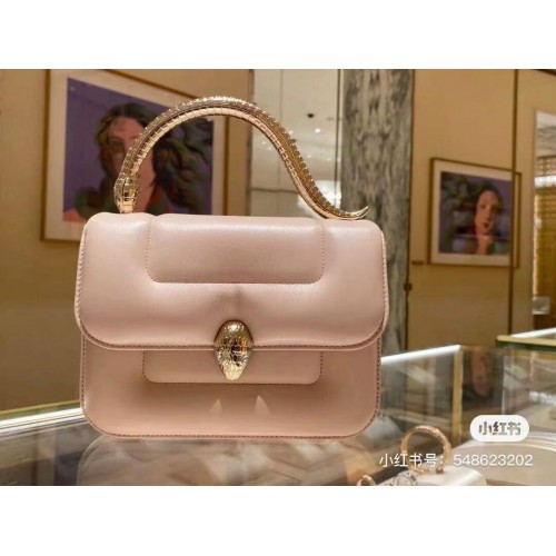Bvlgari Serpenti Forever petit sac à bandoulière en cuir B209107 rose