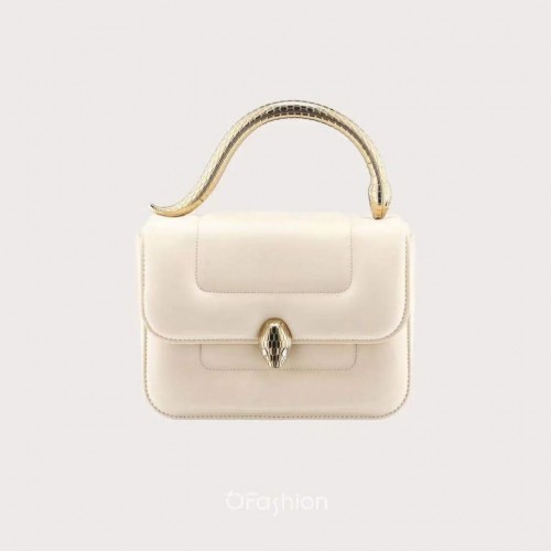 Bvlgari Serpenti Forever petit sac à bandoulière en cuir B209107 blanc