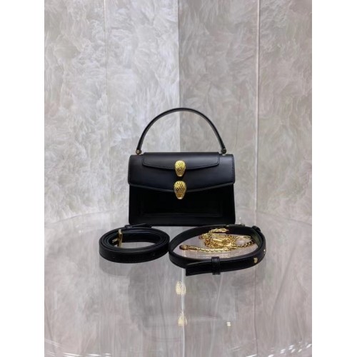 Bvlgari Serpenti Forever petit sac à bandoulière en cuir B210755 Noir
