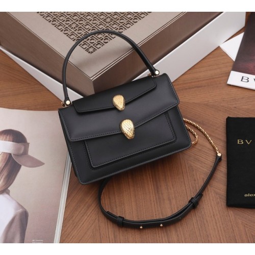 Bvlgari Serpenti Forever petit sac à bandoulière en cuir B21076 noir