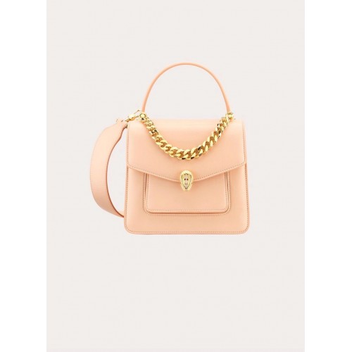 Bvlgari Serpenti Forever petit sac à bandoulière en cuir B210762 rose