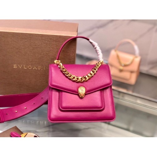 Bvlgari Serpenti Forever petit sac à bandoulière en cuir B210762 rose
