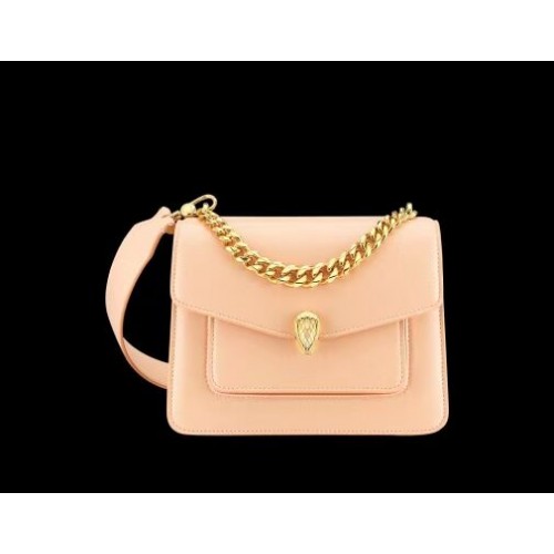 Bvlgari Serpenti Forever petit sac à bandoulière en cuir B210875 rose clair