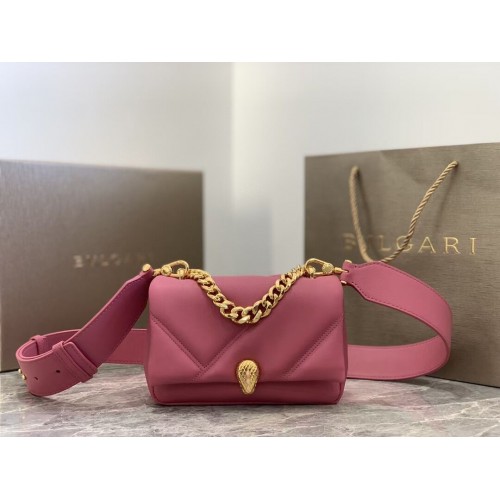 Bvlgari Serpenti Forever petit sac à bandoulière en cuir B219068 rose