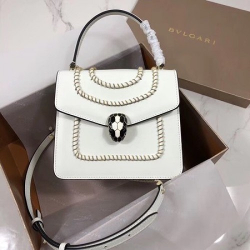 Bvlgari Serpenti Forever petit sac à bandoulière en cuir B286999 blanc
