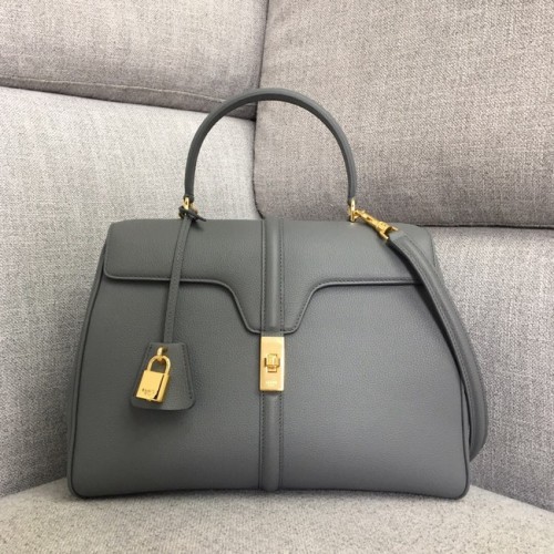 SAC CELINE MOYEN 16 EN CUIR DE VEAU SATINÉ 187373 gris