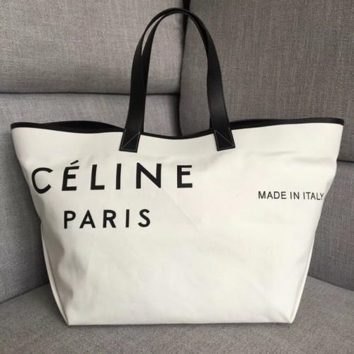 CELINE MADE IN TOTE MOYEN EN TEXTILE 83180 BLANC NOIR