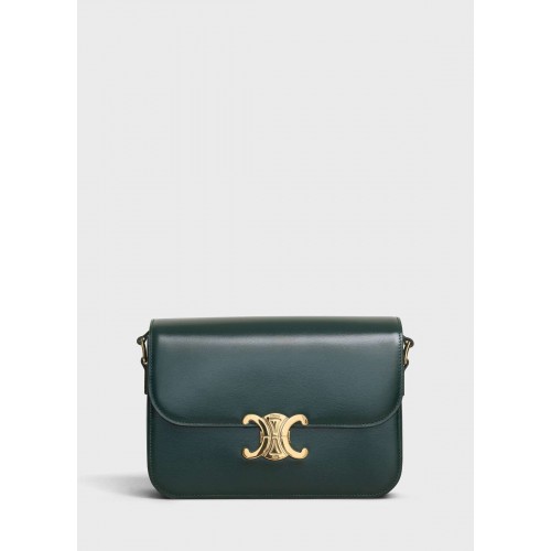SAC TRIOMPHE MOYEN CELINE EN CUIR DE VEAU BRILLANT CL87363 VERT