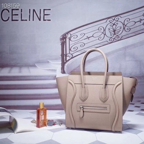 CELINE MICRO LUGGAGE SAC À MAIN EN CUIR D'AGNEAU LAMINÉ 167793-12