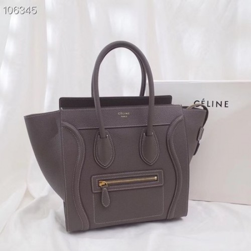 CELINE MICRO LUGGAGE SAC À MAIN EN CUIR D'AGNEAU LAMINÉ 167793-14