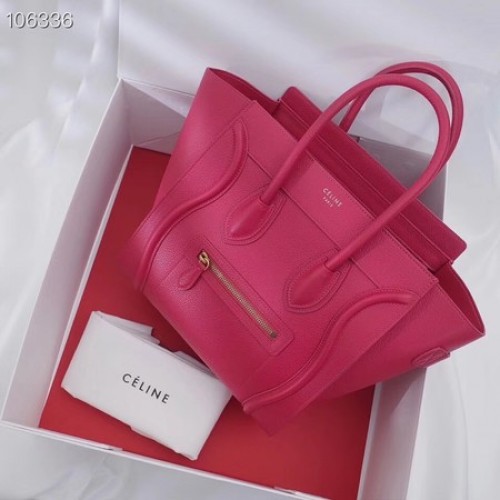CELINE MICRO LUGGAGE SAC À MAIN EN CUIR D'AGNEAU LAMINÉ 167793-16