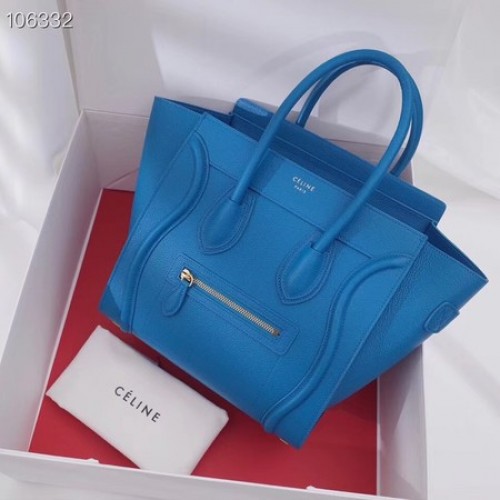 CELINE MICRO LUGGAGE SAC À MAIN EN CUIR D'AGNEAU LAMINÉ 167793-17