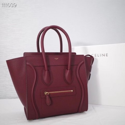 CELINE MICRO LUGGAGE SAC À MAIN EN CUIR D'AGNEAU LAMINÉ 167793-21