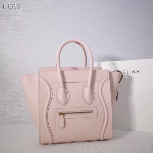 CELINE MICRO LUGGAGE SAC À MAIN EN CUIR D'AGNEAU LAMINÉ 167793-23